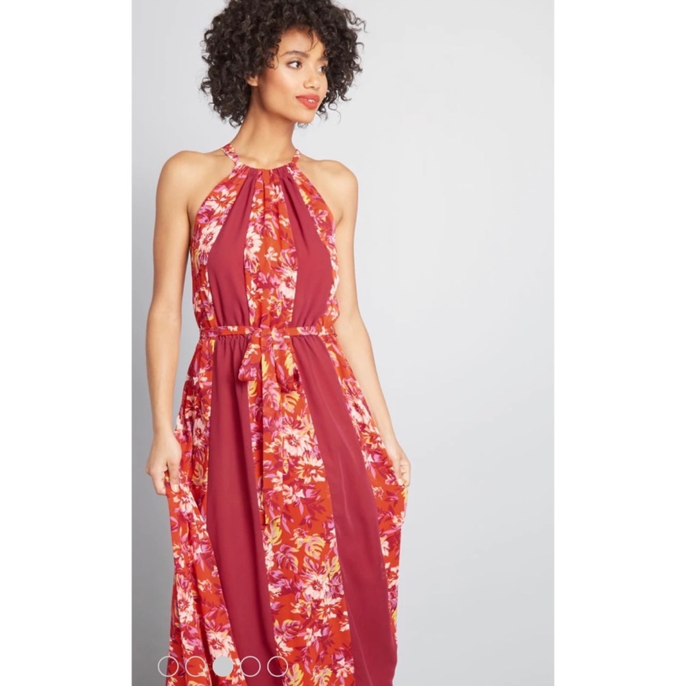 ModCloth Illuminated elegance chiffon maxi dress